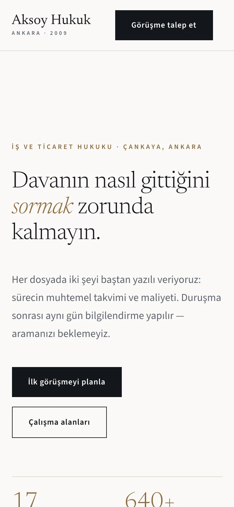 Aksoy Law site on mobile