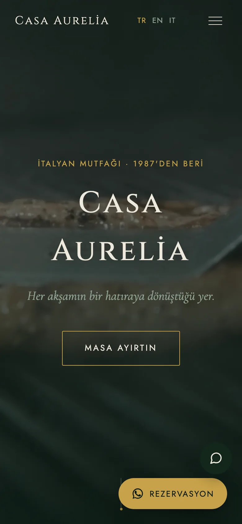Casa Aurelia site on mobile